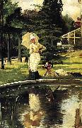 James Joseph Jacques Tissot In an English Garden oil painting reproduction